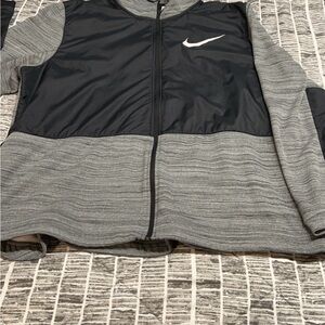 Nike Black and Gray Zip-Up Jacket